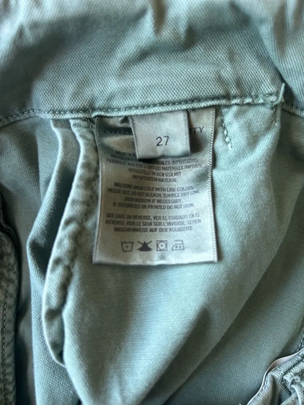 Citizens Of Humanity Olive Green Cargo Pants with D-Ring Belt Waist 27 Inseam 28 - Picture 5 of 6